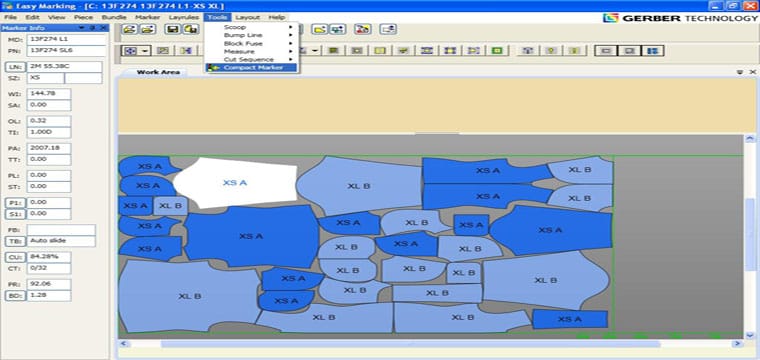 Dồn Ép Tự Động Sơ Đồ Gerber 8.5 Easy Marking 5