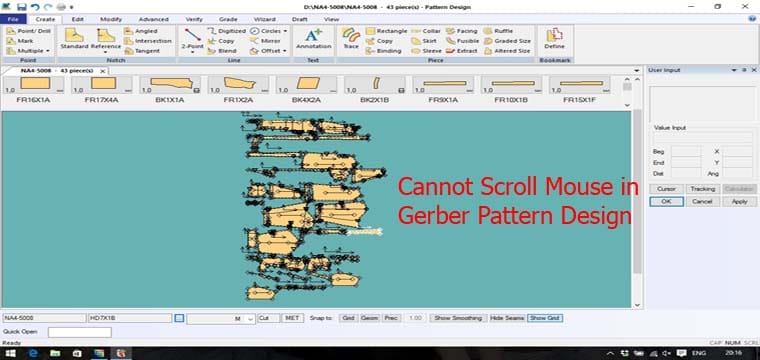 Lỗi Cuộn Chuột Trong Giao Diện Gerber Pattern Design 7