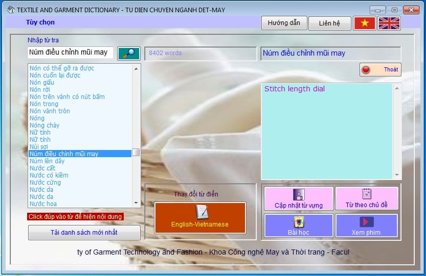Cập Nhật Chương Trình Từ Điển Chuyên Nghành Dệt May Cho Tất Cả Windows 32bit-64bit 3