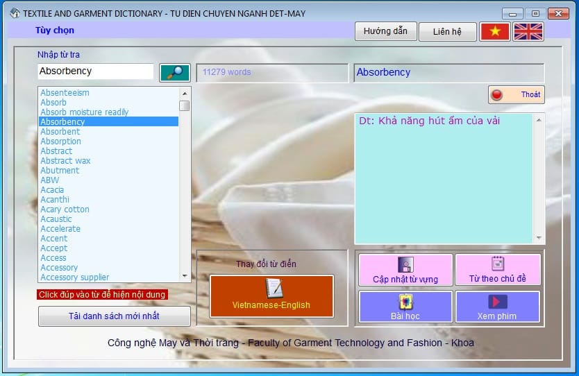 Cập Nhật Chương Trình Từ Điển Chuyên Nghành Dệt May Cho Tất Cả Windows 32bit-64bit 4