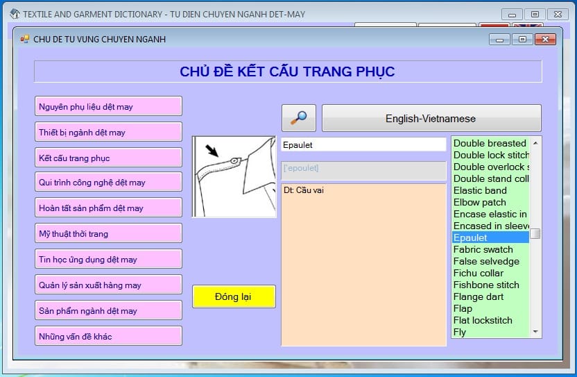 Cập Nhật Chương Trình Từ Điển Chuyên Nghành Dệt May Cho Tất Cả Windows 32bit-64bit 5