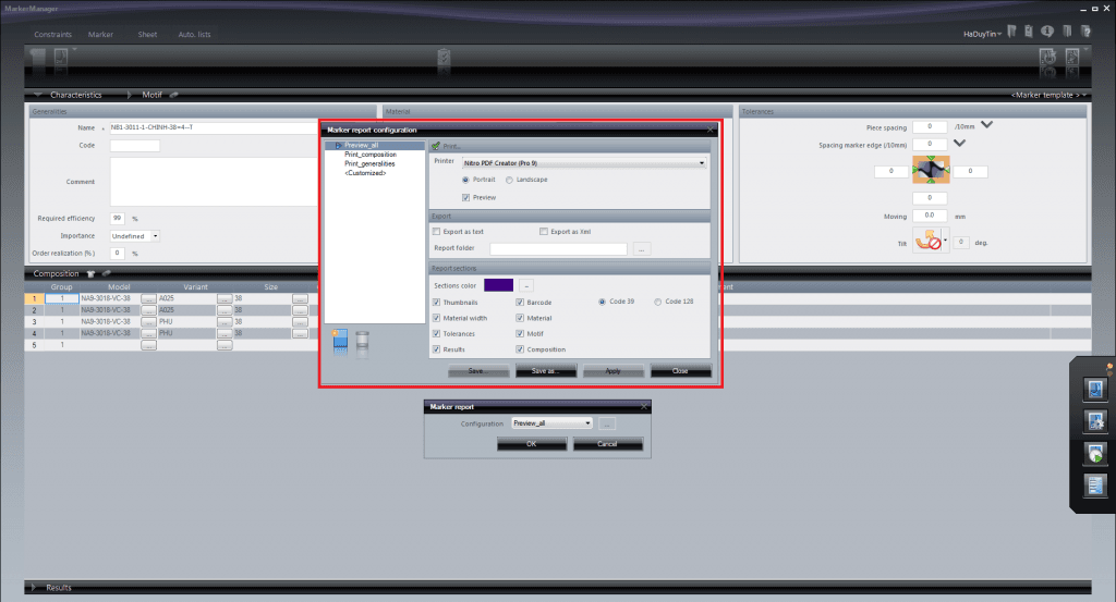 Thanh Công Cụ Processing Panel Trong Lectra MarkerManager V6 19