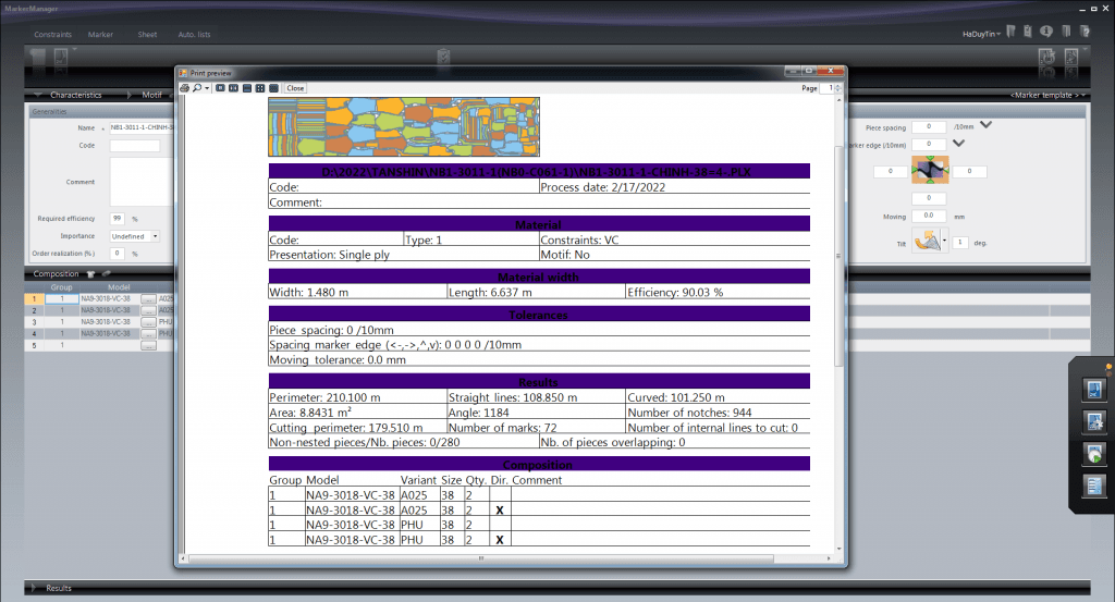 Thanh Công Cụ Processing Panel Trong Lectra MarkerManager V6 20